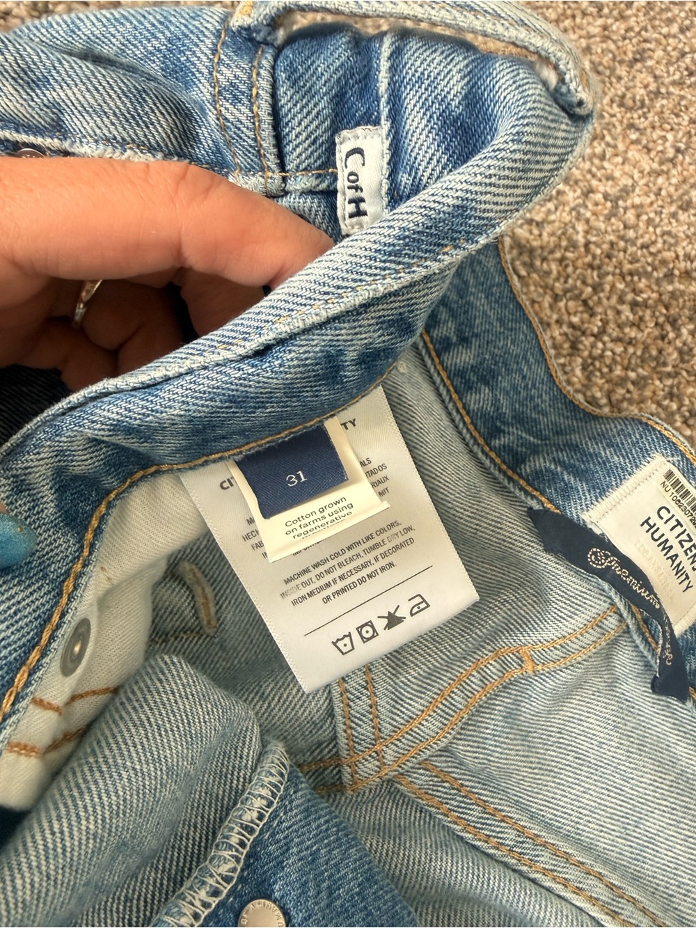 Citizens Of Humanity Light Blue Distressed Denim Cutoff Shorts - Picture 5 of 12